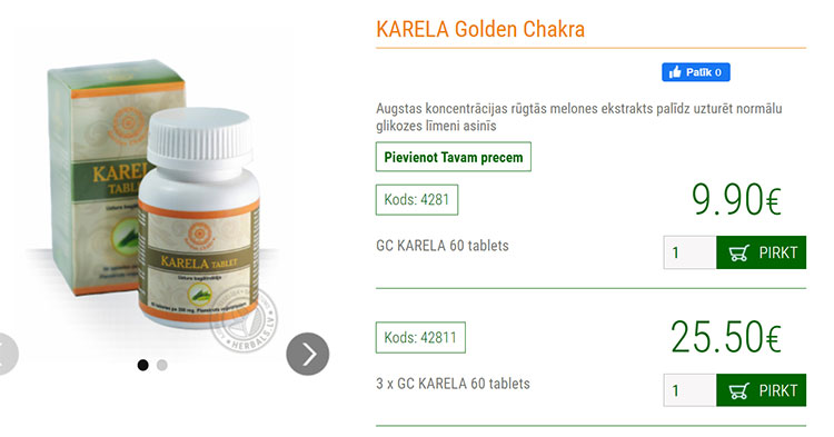 KARELA Golden Chakra info www.herbals.lv